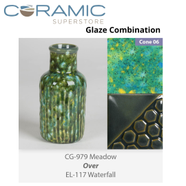 Meadow - CG979 over Waterfall - EL117 Glaze Combination